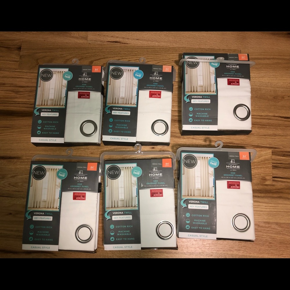 6 grommet style individual panels 84”L